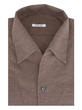Fray button-fastening cotton shirt - men - Cotton - 17 - Brown