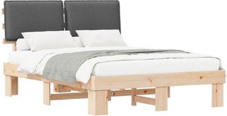 vidaXL Estructura De Cama Con Cabecera Tapizada Gris Oscuro Vidaxl