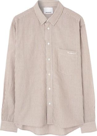 Isabel Marant Overhemden, Heren, Roze, L, Gestreept oker overhemd