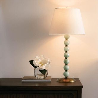 Frontgate Virgil Alabaster Buffet Lamp - Juniper - Frontgate