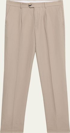 Brunello Cucinelli Mens Leisure-Fit Pleated Pants
