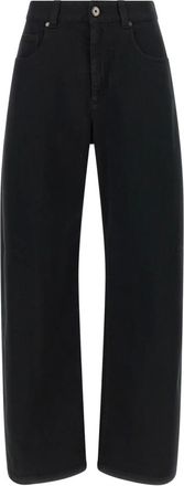 Brunello Cucinelli Logo-patch Jeans - Dames - Jeans - Zwart - Maat: M Katoen