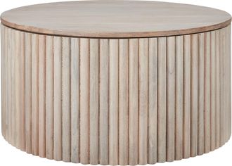 Beliani Beliani - Mesa De Centro Moderna Con Almacenaje Base Redonda De Madera De Mango Clara Kirkwood