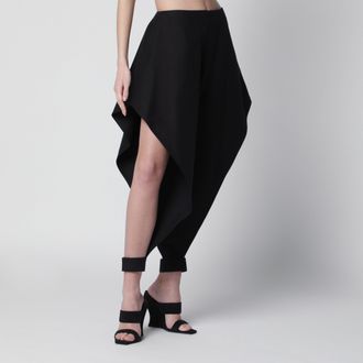 Alaia Pantaloni a triangolo in gabardine di cotone neri