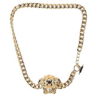 Versace Pre-owned Womens Belt gold metal with buckle Medusa head in original box - One Size
