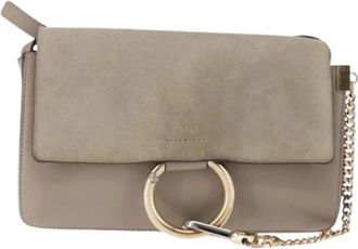 Chlo&eacute; Pre-owned Faye Schoudertas - Dames - Vintage Schoudertas - Beige - ONE Size - Leer - Vintage