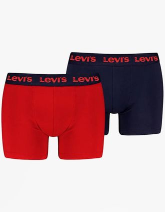 Levi's Mens Levis REPEAT LOGO Mens 2 Pack Trunks Red Combo - Size: 37/36/32