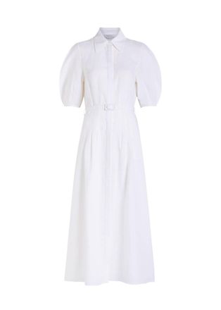 Gabriela Hearst Maude Darted Linen Midi Shirt Dress - White - 42 (UK10 / S)