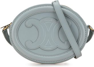 Celine Blue Small Calfskin Cuir Triomphe Oval Crossbody
