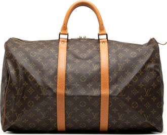 Louis Vuitton Coated Canvas Monogram Keepall 50