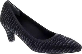 Ros Hommerson Womens Karat Leather Pump Heels In Black Croc