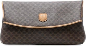 Celine 2005 Macadam Coated Canvas clutch - Bruin
