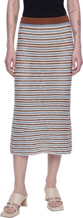 Marni Striped Cotton Crochet Skirt