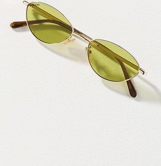Reality Eyewear Small Winged Oval Metal Sunglasses