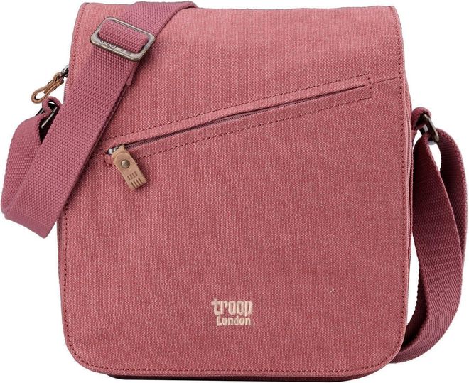 TRP0238 Troop London Classic Canvas Across Body Bag - Pink