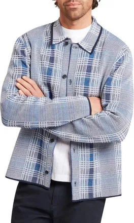 Ted Baker Mosens Check Button-Up Shirt in Brt Blue at Nordstrom, Size 6