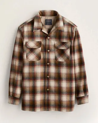 Pendleton Mens Board Shirt In Copper/brown Ombre