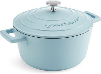 MasterClass Cacerola Peque&ntilde;a Con Tapa De 2,5 L/20 Cm, Aluminio Fundido Ligero, Apto Para Inducci&oacute;n, Horno Y Horno, Color Azul Cielo