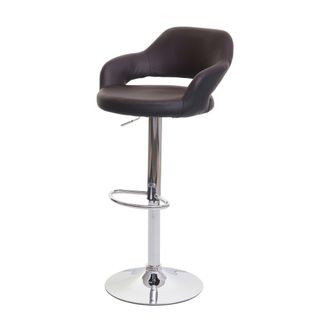 Hhg Taburete De Bar Hhg 737, Taburete De Bar Taburete De Mostrador Taburete Giratorio, Con Respaldo Imitaci&oacute;n Cuero, Marr&oacute;n-negro