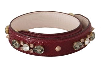Dolce & Gabbana Elegante Pythonleren Tasband in Dames Bordeaux