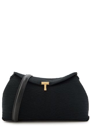 Toteme T-lock Woven Clutch - Black - One Size