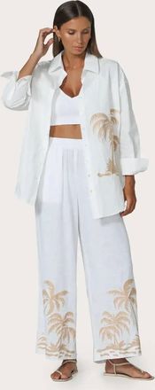 Lusana Palma Embroidered Shirt In White