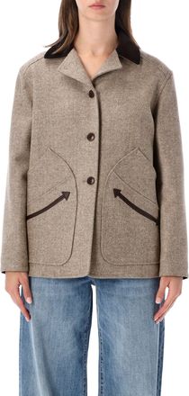 Fortela Textured Herringbone Contrast Jacket
