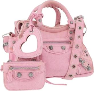 Balenciaga Pre-owned Handbags, female, Pink, Size: ONE SIZE Pre-owned Vintage Canvas Hand Bag