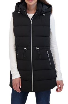 Sebby Hooded Puffer Vest in Black at Nordstrom Rack, Size X-Large