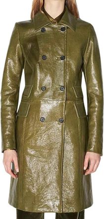 Barbara Bui Groene lakleren trenchcoat - Dames - Mantel - Groen - S - Leer - Jassen
