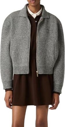 Miu Miu Grey Cashmere Blend Cardigan Size 38