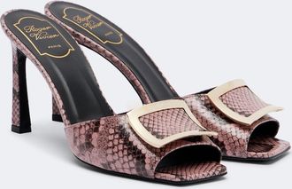 Roger Vivier Trompette snake-print leather mules