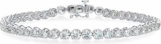 Grown Brilliance 7 Carat Round Lab Grown Diamond Tennis Bracelet in 14K White Gold, 8 Inches, G Color, SI Clarity