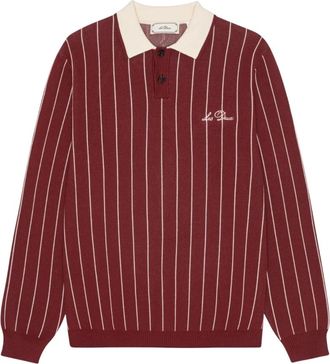 Les Deux Tops, Heren, Rood, S, Katoen, Lange Mouwen Gebreide Polo