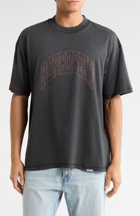 Represent Embellished Stud Logo Cotton Graphic T-Shirt in Stained Black at Nordstrom, Size Xx-Large