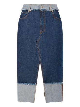 Marni Gerafelde denim midi-rok - Blauw
