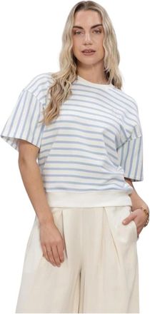 Nukus Nukus, Hoodies & sweatvesten, Dames, Blauw, XL, Katoen, Lotte Pullover Stripe