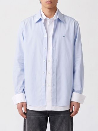 Acne Studios Camicia in cotone organico con design a doppio strato e logo