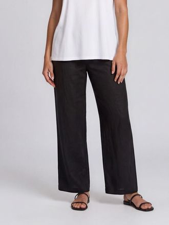 Masai Mapriselle Wide-Leg Linen Trousers in Black at Nordstrom, Size Xx-Large