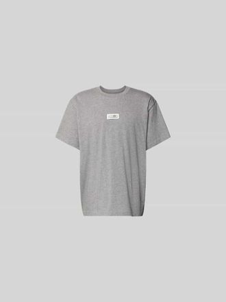 Maison Margiela Oversized T-Shirt mit Logo-Detail in Mittelgrau Melange, Gr&ouml;&szlig;e XL