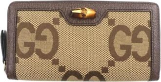 Gucci Pre-owned Bamboo Lange Portemonnee - Heren - Vintage Accessoires - Beige - ONE Size - Bamboe - Vintage