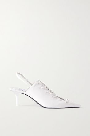 Jimmy Choo London + Jean Paul Gaultier D&eacute;collet&eacute; Slingback In Vernice 60 - Bianco