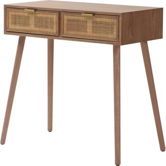 Nordlys Mesa consola 2 caj&oacute;n en madera y rat&aacute;n