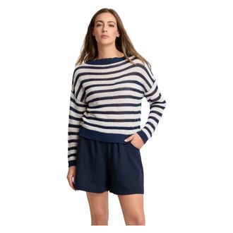 Kocca Round-neck Knitwear, female, White, Size: XL Striped knit effect sweater