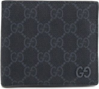 Gucci Gg Supreme Gray Pvc Wallet (Bi-Fold) (Pre-Owned)