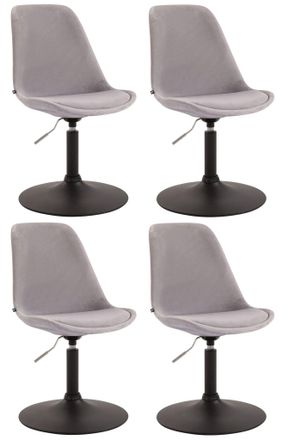 Clp Clp - Set De 4 Sillas Lounge Maverick En Terciopelo Gris Negro