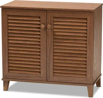 Baxton Studio Coolidge 4-Shelf Shoe Storage Cabinet