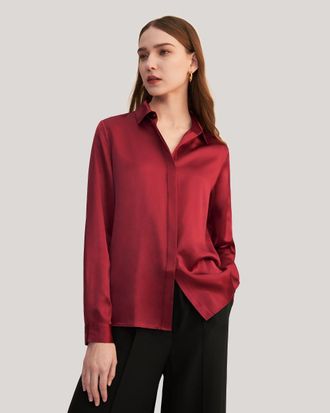 LilySilk Basic Concealed Placket Silk Shirts