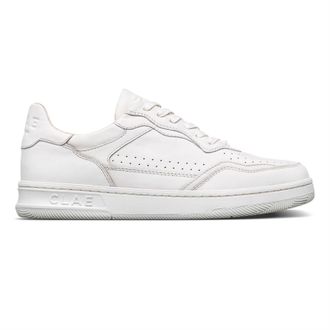 Clae Mens Adults Low Top Trainers in Triple Wht/Lth - White - Size UK 6