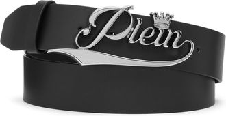 Philipp Plein Leather Belt King Plein